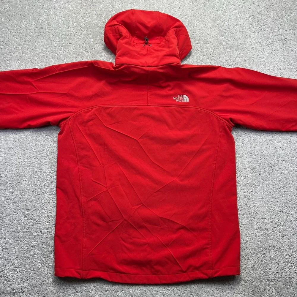 The North Face Hooded‎ Jacket Mens Large Red Summit Series Softshell Waterproof